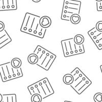 Wishlist icon in flat style. Like document vector illustration on white isolated background. Favorite list seamless pattern business concept.