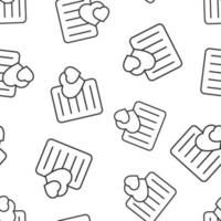 Wishlist icon in flat style. Like document vector illustration on white isolated background. Favorite list seamless pattern business concept.