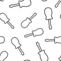 Screwdriver icon in flat style. Spanner key vector illustration on white isolated background. Repair equipment seamless pattern business concept.