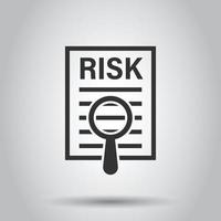 Risk level icon in flat style. Result vector illustration on white isolated background. Assessment business concept.