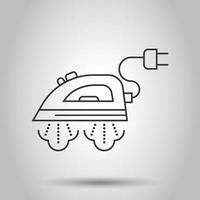 Iron icon in flat style. Laundry equipment vector illustration on white isolated background. Ironing business concept.