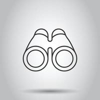 Binocular icon in flat style. Search vector illustration on white isolated background. Zoom business concept.