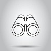 Binocular icon in flat style. Search vector illustration on white isolated background. Zoom business concept.