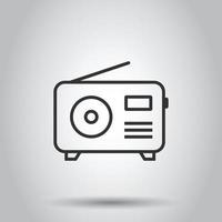 Radio icon in flat style. Fm broadcast vector illustration on white isolated background. Radiocast business concept.