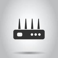 Wifi router icon in flat style. Broadband vector illustration on white isolated background. Internet connection business concept.