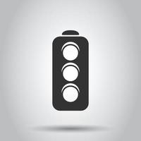 Semaphore icon in flat style. Traffic light vector illustration on white isolated background. Crossroads business concept.
