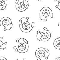Helpdesk icon in flat style. Headphone vector illustration on white isolated background. Chat operator seamless pattern business concept.
