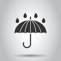 Umbrella icon in flat style. Parasol vector illustration on white isolated background. Canopy business concept.