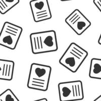 Wishlist icon in flat style. Like document vector illustration on white isolated background. Favorite list seamless pattern business concept.