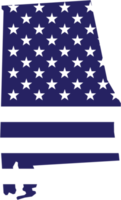 outline drawing of alabama state map on usa flag. png