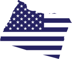 outline drawing of oregon state map on usa flag. png