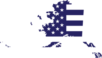 outline drawing of alaska state map on usa flag. png