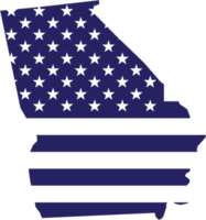 outline drawing of georgia state map on usa flag. png