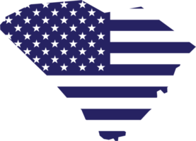 outline drawing of south carolina state map on usa flag. png