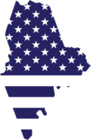 outline drawing of maine state map on usa flag. png