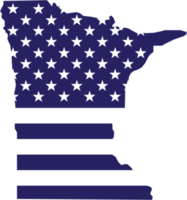 esquema del mapa del estado de minnesota en la bandera de estados unidos. png