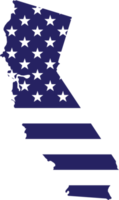 esquema del mapa del estado de california en la bandera de estados unidos. png