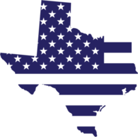 esquema del mapa del estado de texas en la bandera de estados unidos. png