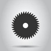 Saw blade icon in flat style. Circular machine vector illustration on white isolated background. Rotary disc business concept.