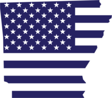 översikt teckning av Arkansas stat Karta på USA flagga. png