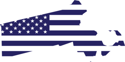 dessin de contour de la carte de l'état du massachusetts sur le drapeau des états-unis. png