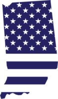 outline drawing of indiana state map on usa flag. png