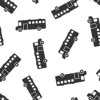 Bus icon in flat style. Coach vector illustration on white isolated background. Autobus vehicle seamless pattern business concept.