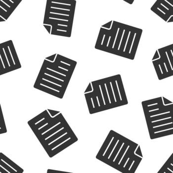 icono de nota de documento en estilo plano. ilustración de vector de hoja de papel sobre fondo blanco. concepto de negocio de patrones sin fisuras de documento de Bloc de notas.