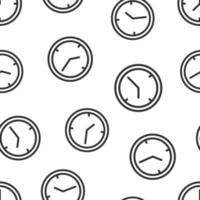 icono de reloj en estilo plano. ver ilustración vectorial sobre fondo blanco aislado. concepto de negocio de patrones sin fisuras de temporizador. vector