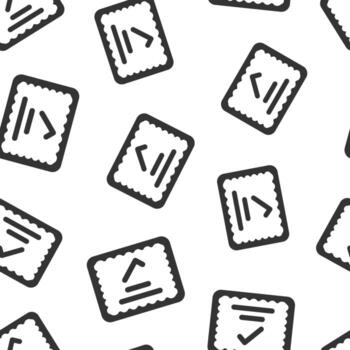 Approve certificate icon in flat style. Document check mark vector illustration on white isolated background. Approval choice seamless pattern business concept.