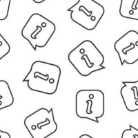Information icon in flat style. FAQ help vector illustration on white isolated background. Helpdesk seamless pattern business concept.