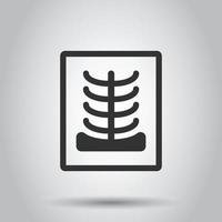 X-ray icon in flat style. Radiology vector illustration on white isolated background. Medical scan business concept.