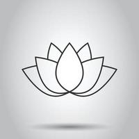 Lotus icon in flat style. Flower leaf vector illustration on white isolated background. Blossom plant business concept.