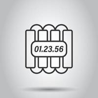 Bomb icon in flat style. Dynamite vector illustration on white isolated background. C4 tnt business concept.