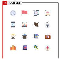 Modern Set of 16 Flat Colors and symbols such as bluetooth market sharing management asset Editable Pack of Creative Vector Design Elements