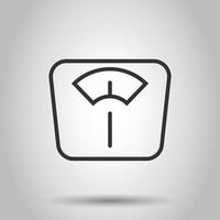 Scale icon in flat style. Balance vector illustration on white isolated background. Comparison business concept.