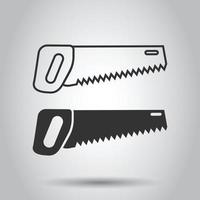 Saw blade icon in flat style. Working tools vector illustration on white isolated background. Hammer business concept.