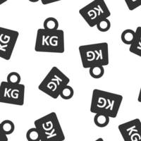 Scale icon in flat style. Kilogram dumbbell vector illustration on white isolated background. Gym seamless pattern business concept.