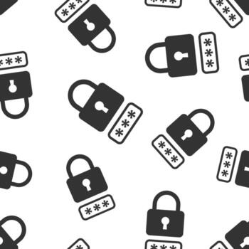 icono de inicio de sesión en estilo plano. ilustración de vector de acceso de contraseña sobre fondo blanco aislado. concepto de negocio de patrones sin fisuras de entrada de candado.