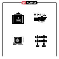 Pack of creative Solid Glyphs of birthday achievement picture fitness file target Editable Vector Design Elements