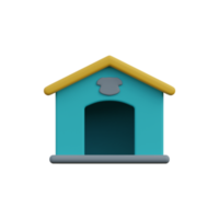 3d rendering of a dog house pet icon png