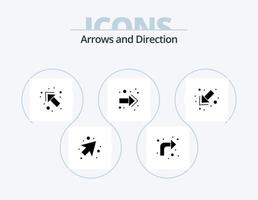 paquete de iconos de glifo de flecha 5 diseño de iconos. . izquierda. hasta. abajo. derecho vector