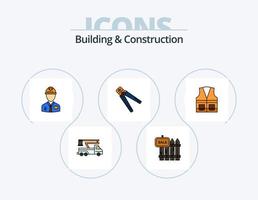 Building And Construction Line Filled Icon Pack 5 Icon Design. traffic. hand. swatch. stop. small vector