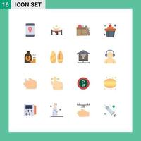 conjunto de 16 iconos de interfaz de usuario modernos símbolos signos para dinero copa hombre pastel cumpleaños paquete editable de elementos de diseño de vectores creativos