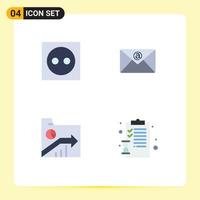 4 Universal Flat Icons Set for Web and Mobile Applications apartment data light inbox graph Editable Vector Design Elements