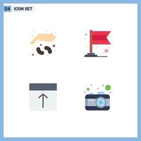4 Thematic Vector Flat Icons and Editable Symbols of agriculture grid seed carnival layout Editable Vector Design Elements