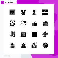 16 iconos creativos, signos y símbolos modernos de reunión, hora global, imagen independiente, elementos de diseño vectorial editables vector
