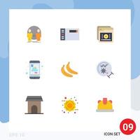 Set of 9 Modern UI Icons Symbols Signs for report forecast tablet online education Editable Vector Design Elements