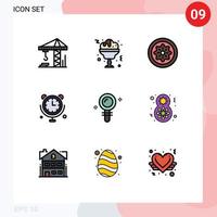 Universal Icon Symbols Group of 9 Modern Filledline Flat Colors of find search fruit internet of things communications Editable Vector Design Elements