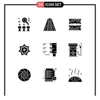 símbolos de iconos universales grupo de 9 glifos sólidos modernos de tarjetas de mes de tráfico kareem elementos de diseño de vectores editables sagrados